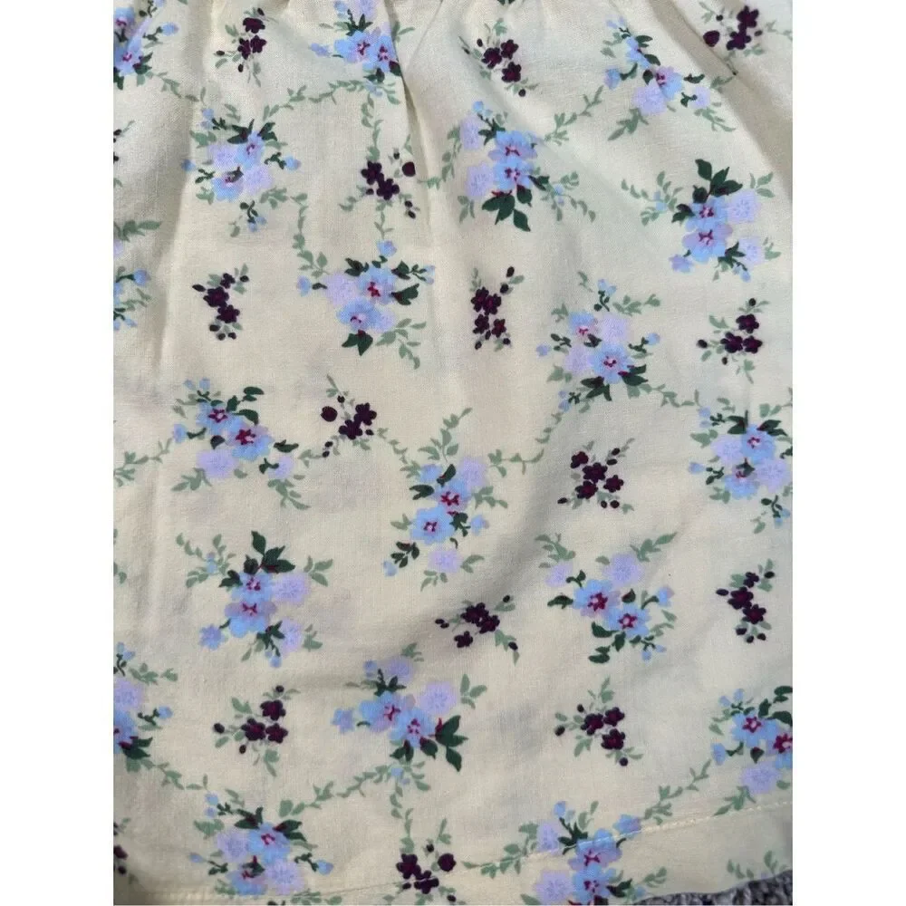 vintage y2k american eagle pj loungewear shorts yellow floral cotton S coquette